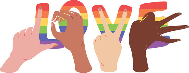LGBTQ Hand Love Sign Finger