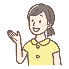simple illustration of lady in clinic