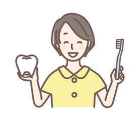 simple illustration for dentist and teeth