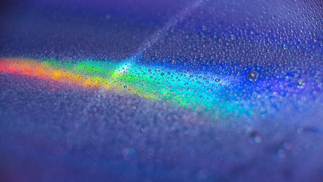Lights Drops Prismatic Chromatic Holographic Aesthetic Neon blur liquid texture background blue