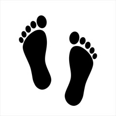 Human foot prints isolated on a white background
Footprint icon black. Contour of foot, sole. Raster illustration.