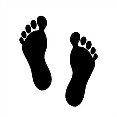 Human foot prints isolated on a white background
Footprint icon black. Contour of foot, sole. Vector illustration.