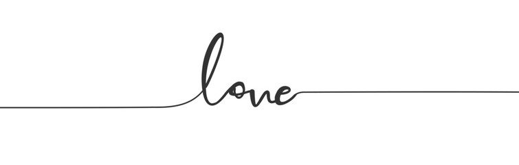 Continuous line drawing love text line