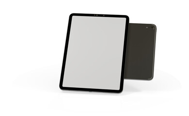 tablet pc - Modern black tablet computer isolated on white background.