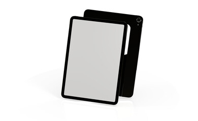 Realistic horizontal black tablet pc pad computer mockups