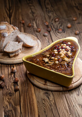 Rough pate with hazelnuts and mushrooms