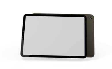 tablet pc - Modern black tablet computer isolated on white background.