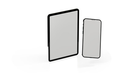 Fototapeta na wymiar Modern black tablet computer isolated on white background. Tablet pc