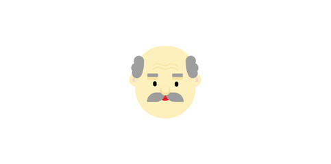 vector illustration of grandfather with olive skin