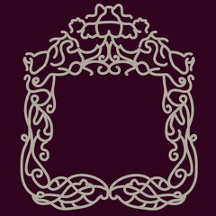 vintage victorian ornament swirls lines frame template vector illustration. element borders for greeting cards, wedding invitations, advertising or other design and place for text.