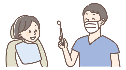 simple illustration for dentist and teeth