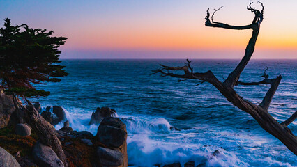 Pebble Beach 17-Mile Drive at Sunset