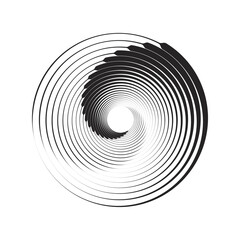 Abstract clipart. The black circles are swirling.