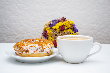 cup of coffee and cookies