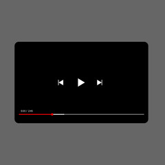 Video player. jpeg image jpg illustration isolated on white background with shadow.