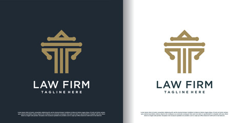 law logo design with simple and fresh concept premium vector