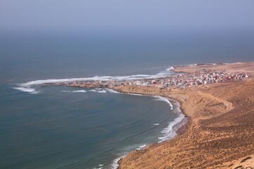Morocco surfing destination - Imsouane. Town in Morocco.