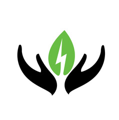 Obraz premium green energy care logo design concept