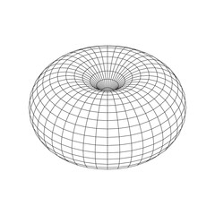 Abstract figure element sphere. Line mesh object. Isolated on white background. Abstract clipart.