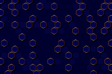 Dark blue hexagonal technology abstract vector background
