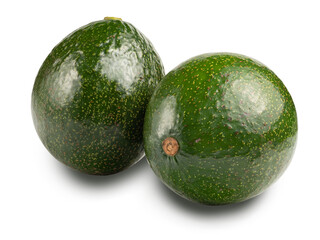 round avocado isolated on white. the entire image in sharpness.