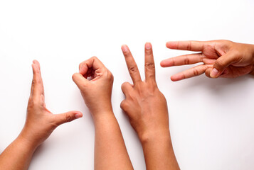 Two male hands making love word. Concept of human relation, community, togetherness, symbolism, helping