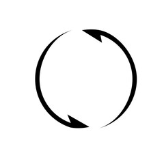 Black and white recycle icon, PNG with transparent background.