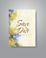 Save the date with watercolor background. Design for your invitation.