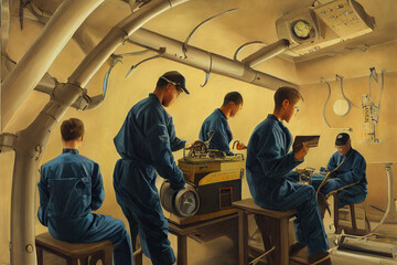 Avionics Technician. High quality 2d illustration - obrazy, fototapety, plakaty