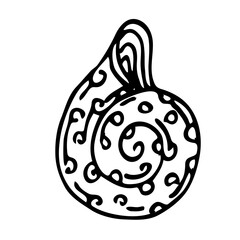 Shell line art illustration, PNG with transparent background.