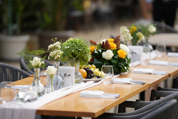 table set for a wedding reception