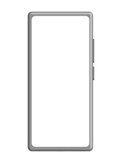 Smartphone with blank screen mockup, PNG with transparent background