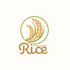 paddy rice premium organic natural product banner logo vector design