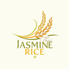 Fototapeta na wymiar paddy rice premium organic natural product banner logo vector design