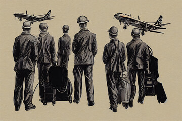 Aviation Inspector. High quality 2d illustration