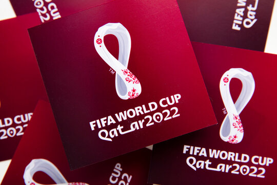 LONDON, UK - September 2022: Official logo for the World Cup 2022 being held in Qatar
