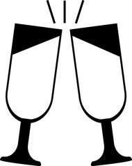 Champagne glasses icon, transparent backgrounds