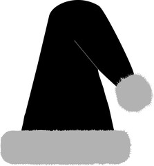 Christmas Santa Claus hat, black, transparent backgrounds