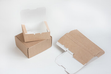 cardboard packing box with lid. Package for parcels