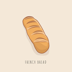 French bread template in cartoon design for food advertising template design