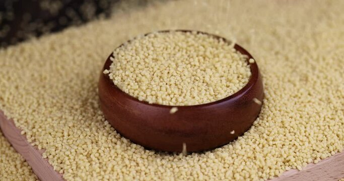 Sprinkle porridge couscous from wheat or millet