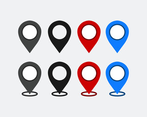 Location icons. Search map icons. Map pointer flat icons.  Vector illustration