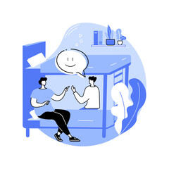 Meeting new roommates isolated cartoon vector illustrations.