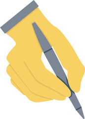 hand writing and holding pen illustration