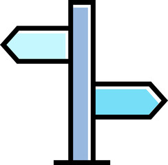 Fototapeta premium blue street signpost icon illustration