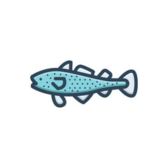 Color illustration icon for cod fish