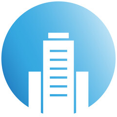 office tower in circle button