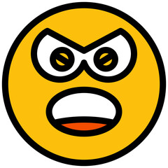 Naklejka premium angry face emoji illustration