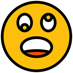 Fototapeta premium worried and nervous face emoji illustration