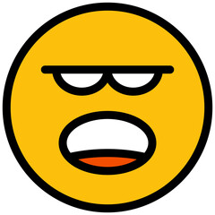Obraz premium bored face emoji illustration